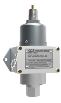 Custom Control Sensor Adjustable Pressure Switch, 20-200PSIG Increasing Press, 10-188PSIG Decreasing Press, Dead BAne 10-12PSI, DPDT Electrical