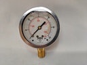 Pressure Gauge, 63mm dial size, 1/4" NPT bottom, 0-60PSI/kPa, Liquid Filled