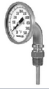 WEKSLER BIMETAL THERMOMETER, 5" DIAL, 4" STEM, 1/2"NPT, 0-200F, WITH SAFETY GLASS