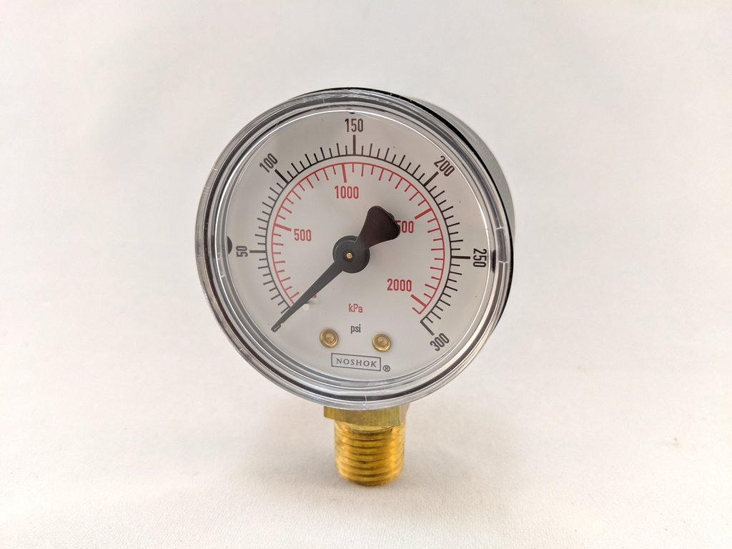 300PSI/KPA PRESSURE GAUGE 2" DRY 1/4" LM 2.5% ACCURACY BRONZE TUBE