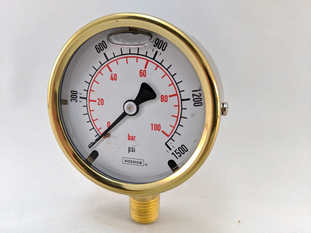 1500PSI PRESSURE GAUGE 2.5"L.F. 1/4"LM 1.5% ACCURACY BRONZE TUBE