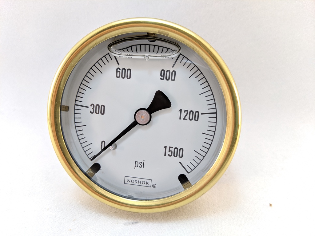 1500PSI PRESSURE GAUGE 2.5"L.F. 1/4"CBM 1.5% ACCURACY BRONZE TUBE