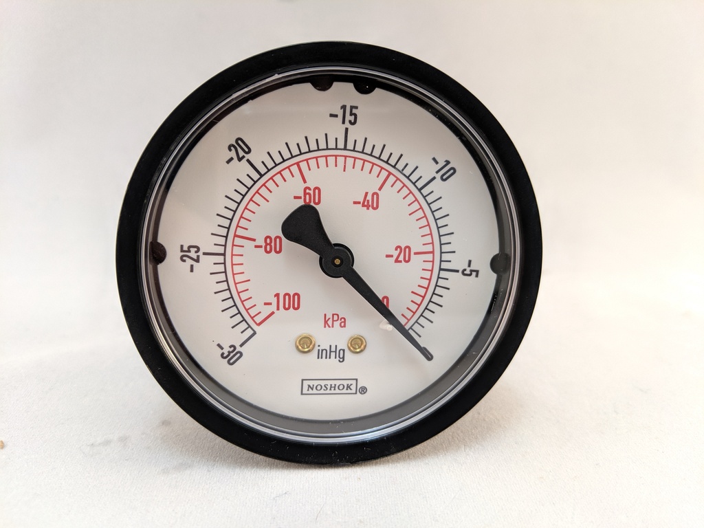 VACUUM GAUGE 2.5" DRY 1/4" CBM 2.5% ACCURACY BRONZE TUBE