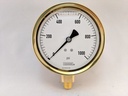 1000PSI PRESSURE GAUGE 4"L.F. 1/4"LM 1%ACCRCY BRNZ TUBE W/BRASS CASE