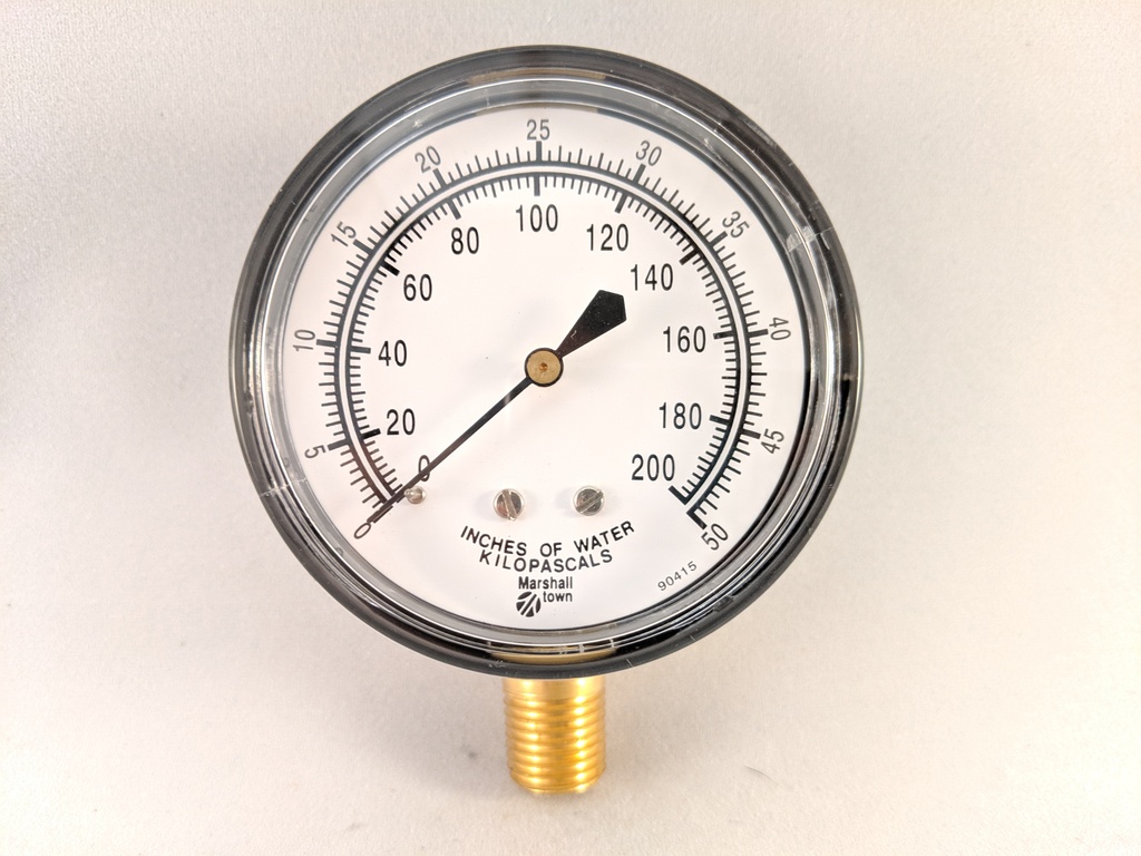 PRESSURE GAUGE 83K 2.5" 1/4"BOTTOM CONNECT 0-200"WATER COLUM