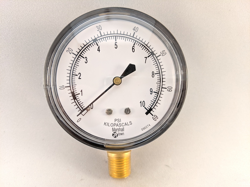 PRESSURE GAUGE 83K 2.5" 1/4"BOTTOM CONNECT 0-10 PSI
