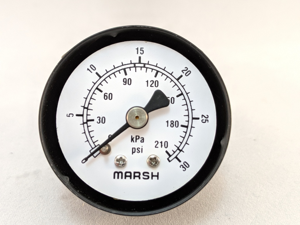 PRESSURE GAUGE 0-30 PSI 1.5" 1/8"CBM 2% ACCURACY