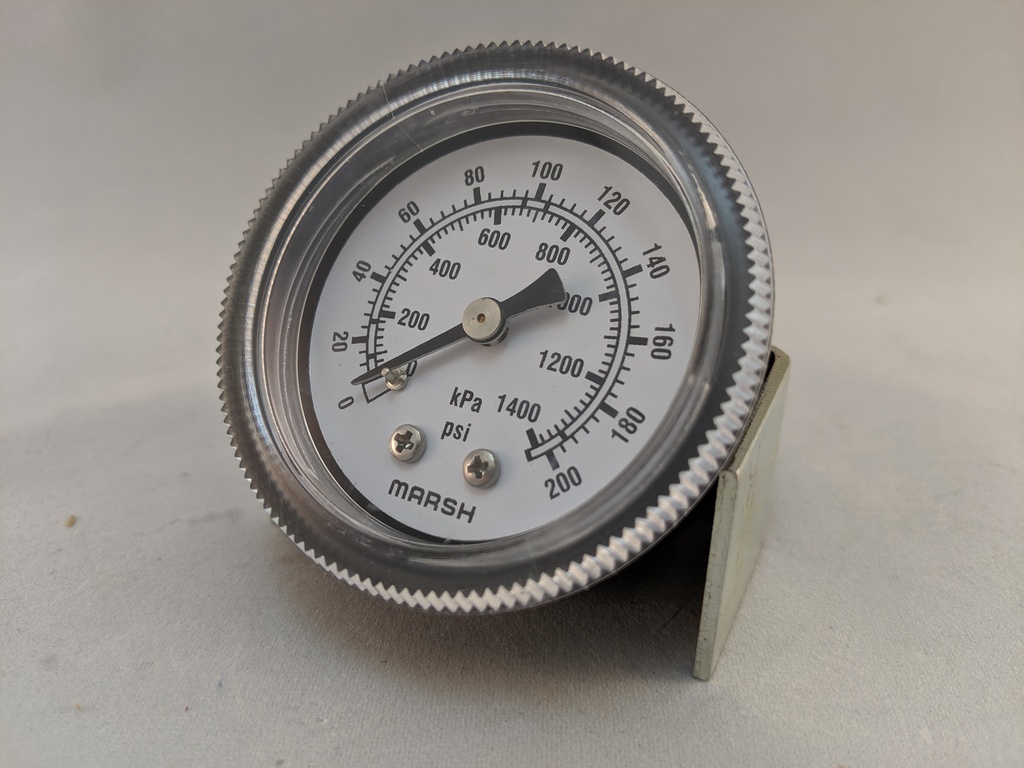 PRESSURE GAUGE 0-200 PSI 2" 1/8"CBM FLUSH MT 2% ACCURACY