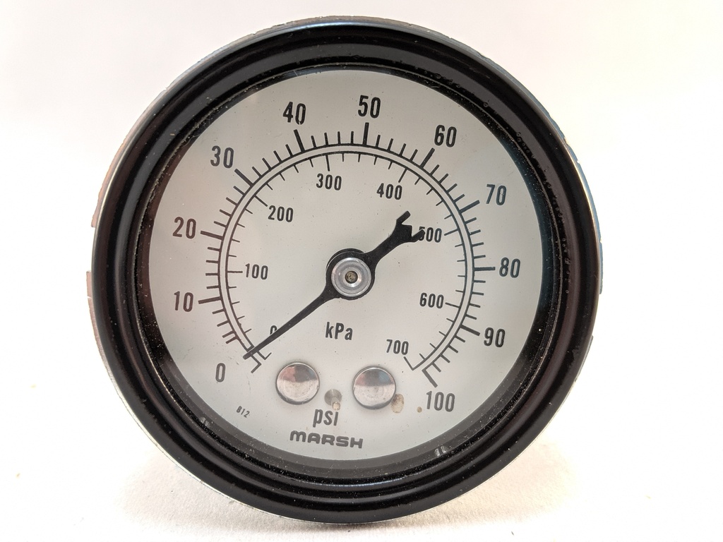 PRESSURE GAUGE 0-100 PSI 2" 1/4"CBM 2% ACCURACY