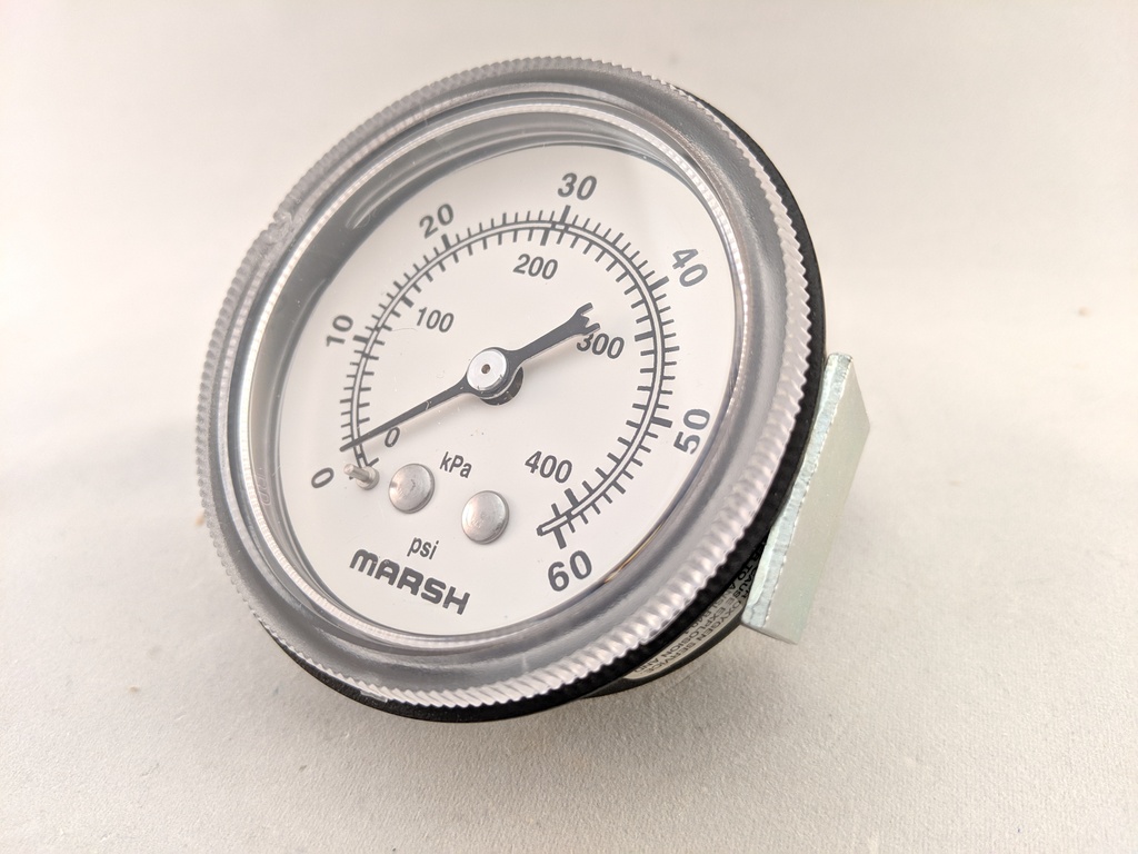 PRESSURE GAUGE 0-60 PSI 2.5" 1/4"CBM 2% ACCURACY
