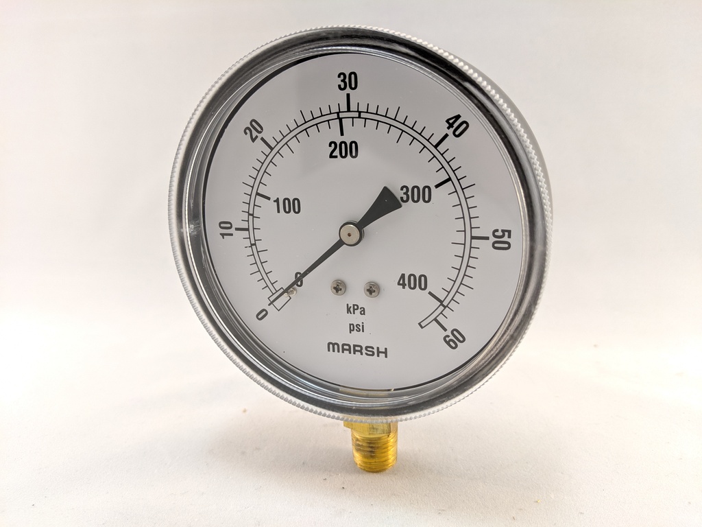 PRESSURE GAUGE 0-60 PSI 3.5" 1/4"BOTTOM CONNECT 2% ACCURACY