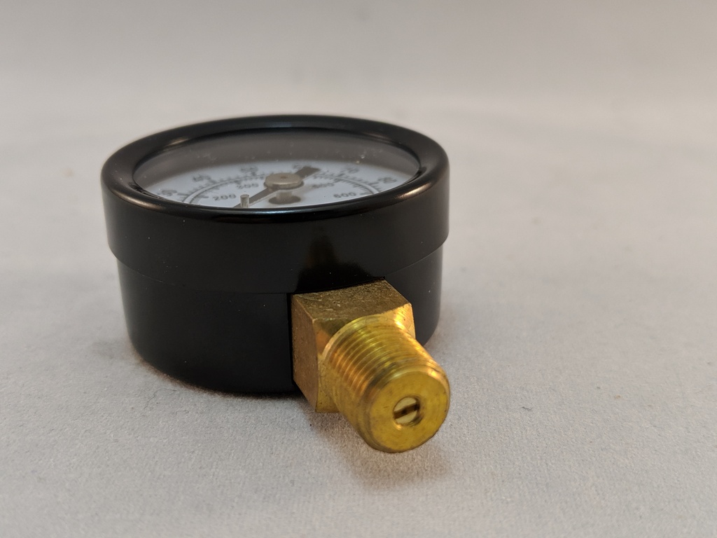 PRESSURE GAUGE 1.5"DIAL 0-100PSI 1/8"NPT BOTTOM BRASS TUBE