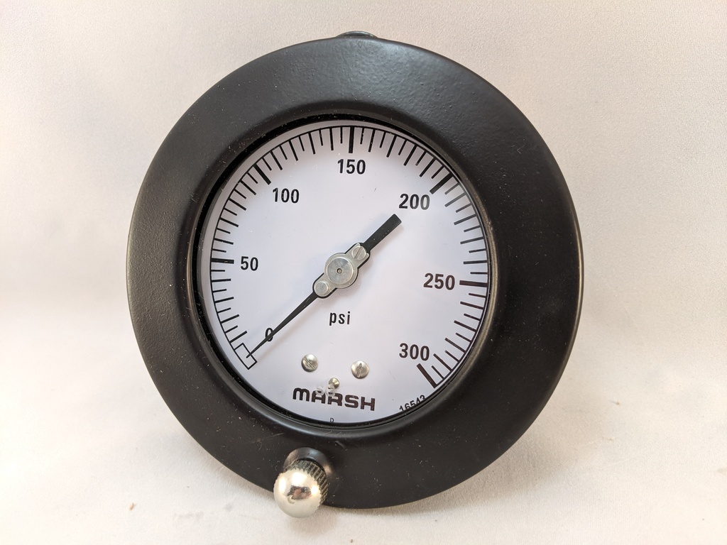 PRESSURE GAUGE 0-300 PSI 3.5" 1/4"LBM FLUSH MT 1% ACCURACY