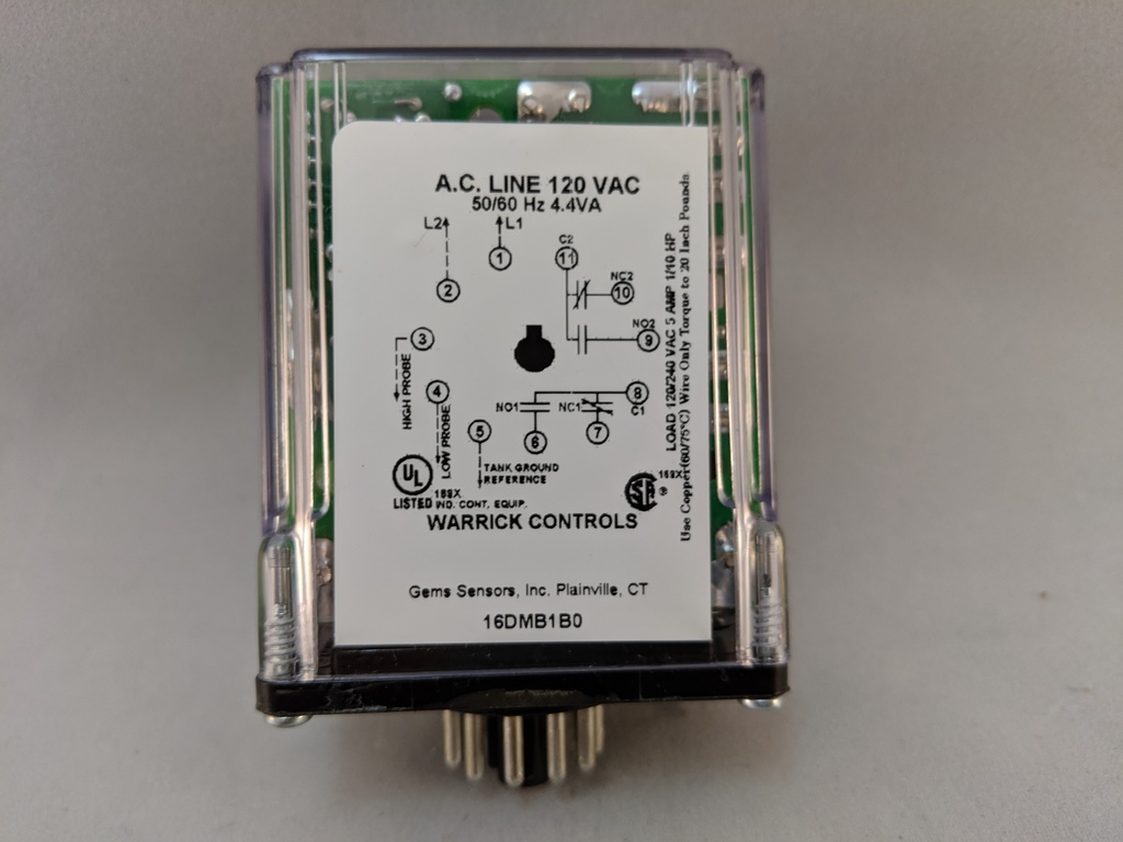 LEVEL CONTROL 10K OHM SENSITIVITY 120VAC DIN MOUNT