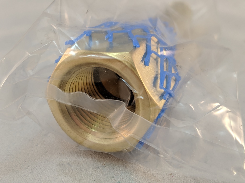 BRASS WELL U-2 1/2, 1/2" X 1/2" THREADS