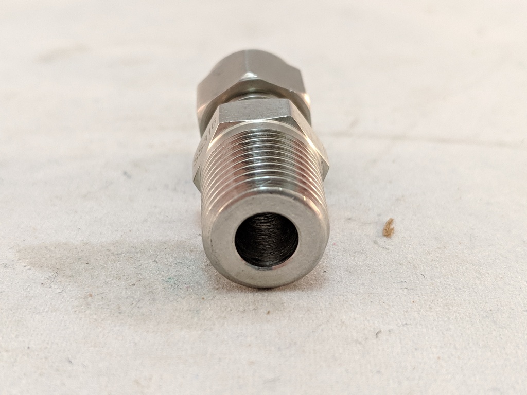 T/C COMPRESSION FITTING, 1/4"TUBE X 1/4"NPT, STAINLESS STEEL COMPRESSION