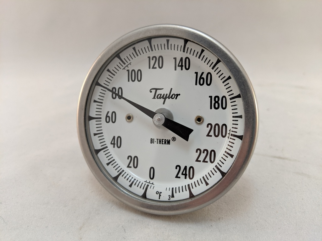 BI-METAL THERM 3"BACK CONNECTED 0/250F 2.5"STEM 1/2"NPT