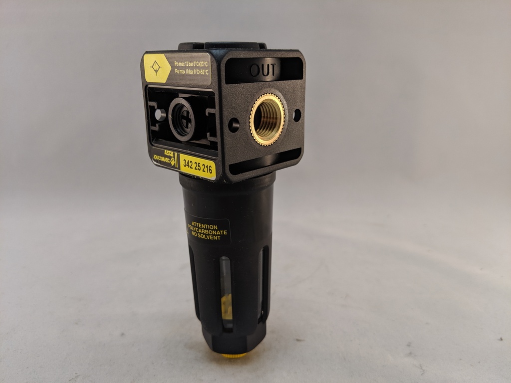 SERIES 105 FILTER, 1/4"NPT, 37 CFM, 25 MIC, SEMI-AUTO DRAIN