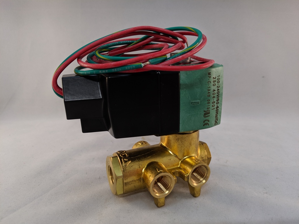 NEXT GEN SOLENOID VALVE 1/4" 4-WAY BRASS 100-240VAC/DC