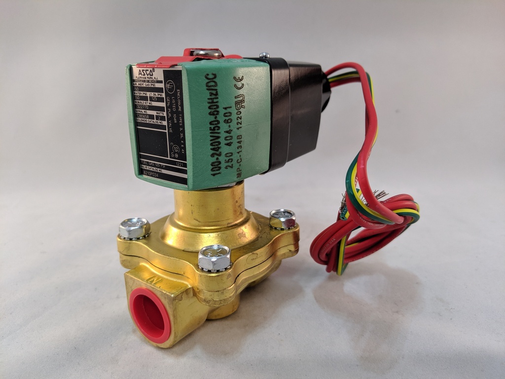 NEXT GEN SOLENOID VALVE 1/2" 2-WAY N.O. BRASS 100-240VAC/DC