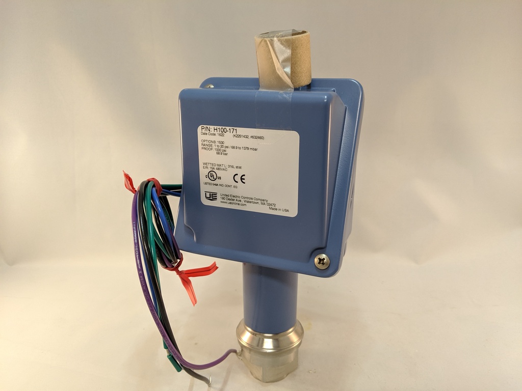 100 SERIES SPDT, 1-20PSI, 316SS DIA., 1/2"NPT, MANUAL RESET