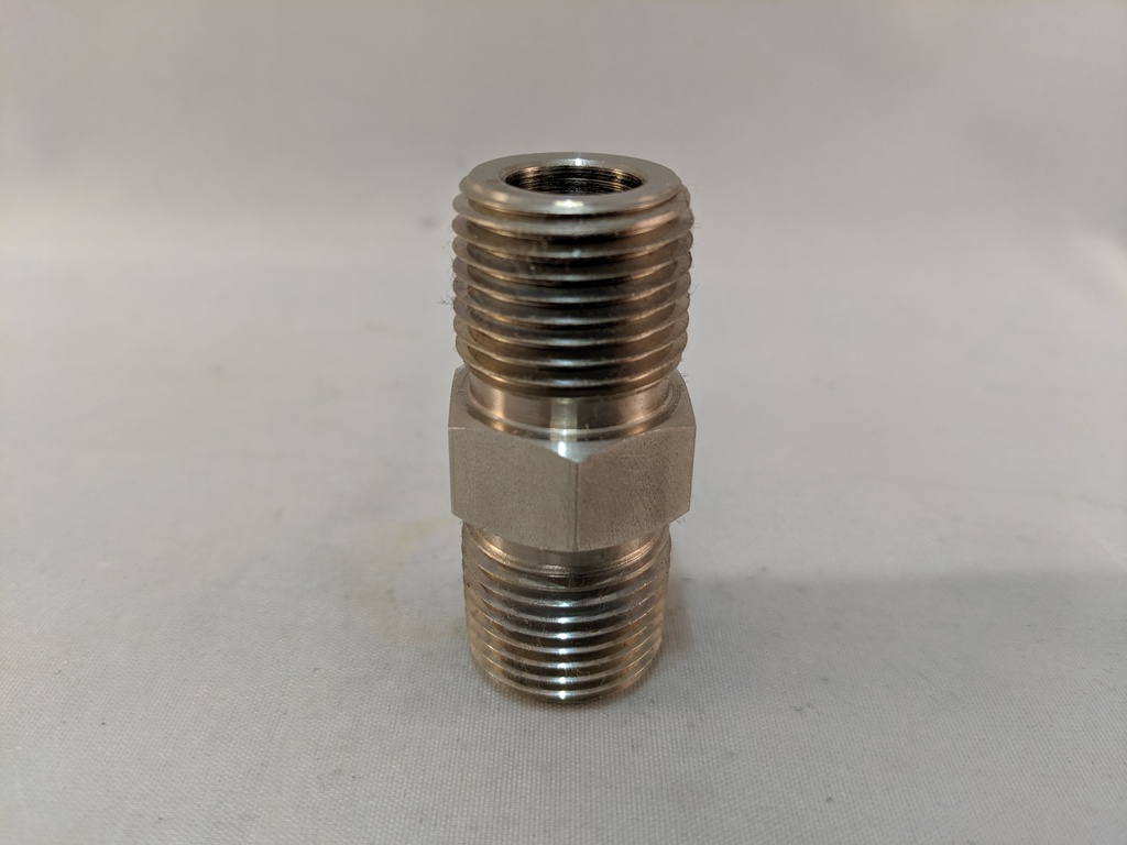 316SS SPRING LOADED FITTING 1/2"NPT X 1/2"NPT .250 BORE