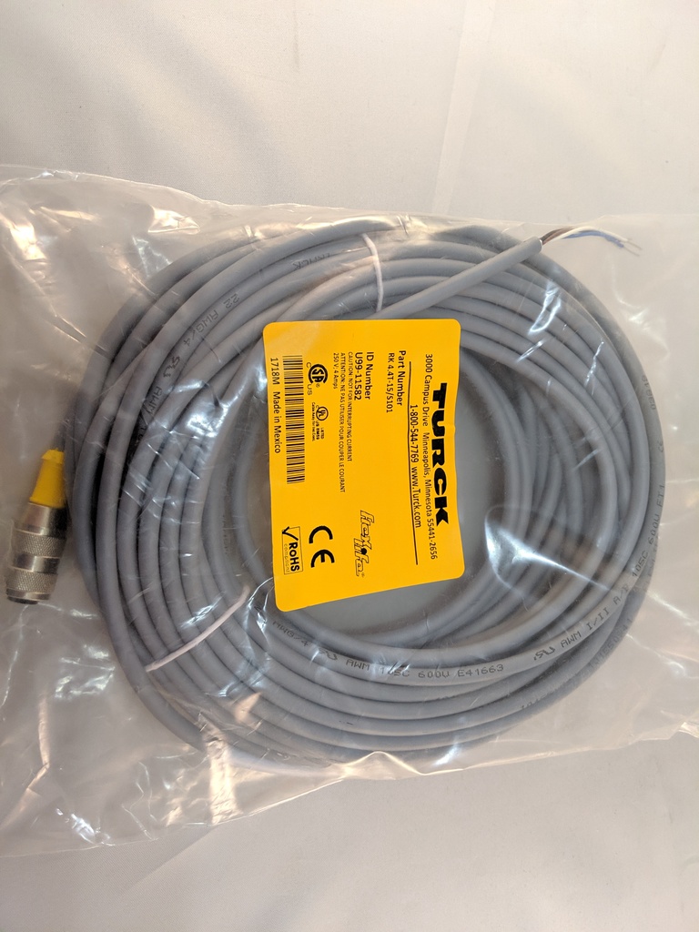 RK4.4T-15/S101 15M CORDSET GLOBE MACHINE QUOTE #31660 QUOTE 31660