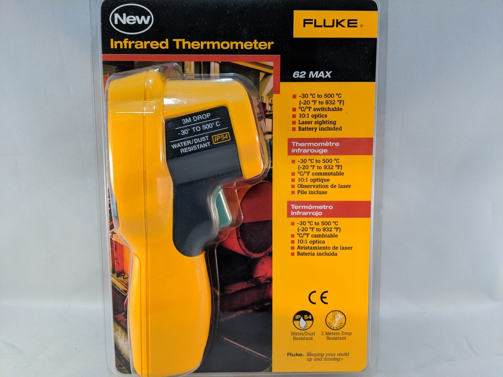 HAND HELD I/R THERMOMETER, -22-932F RANGE, IP54 (3PC MIN)
