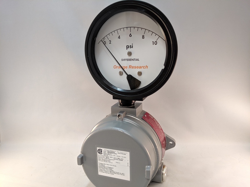 ORANGE RESEARCH EX-PROOF DP GAUGE/SWITCH 4.5"DIAL ALUM BODY