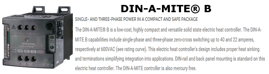 DIN-A-MITE B Power Controller, 277-600 VA (ac), 4.5-32V (dc) contactor