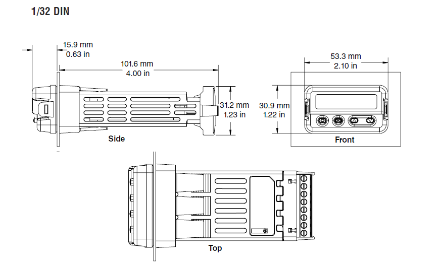 EZ-ZONE CONTROLLER 1/32ND DIN, 100-240VAC LIMIT CONTROLLER, 1 FORM C RELAY OUTPUT