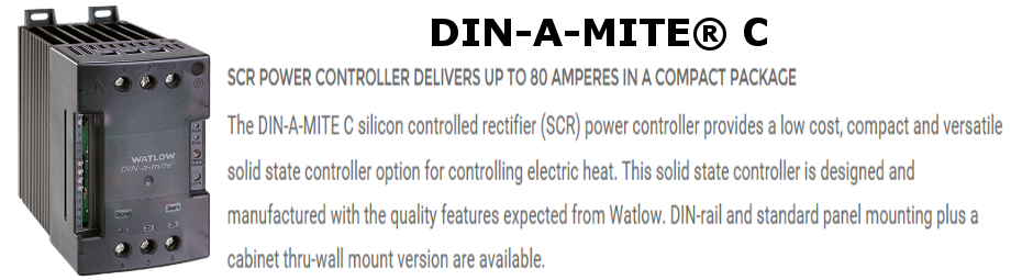 DIN-A-MITE SCR CONTROL,STYLE C, 3 PHASE, 4/20MADC, 277-600V
