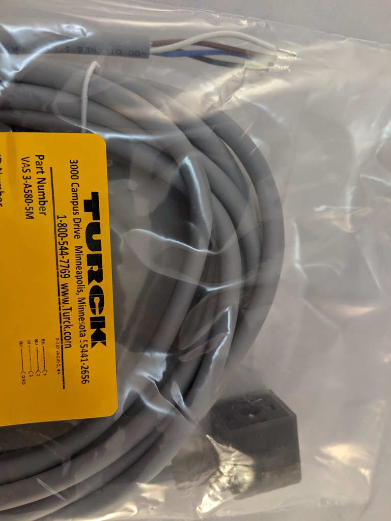 VAS 3-A580-5M MOLDED CONNECTOR TO FIT WIKA A-10 SERIES, 5M