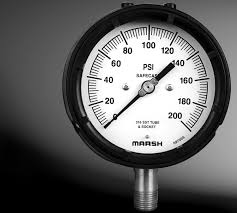 MARSH PROCESS GAUGE 4.5", 1/4"NPT LOWER MOUNT, SS Tube, 0-160PSI