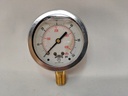 Pressure Gauge, 63mm dial size, 1/4" NPT bottom, 0-60PSI/kPa, Liquid Filled