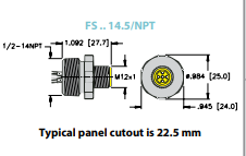 5-Pin M-12 Male, 1/2" NPT Conduit Adapter