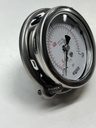400 Series All Stainless Steel Dry / Liquid Filled Pressure Gauge, 0-160 psi, SS Panel Mount Clamp