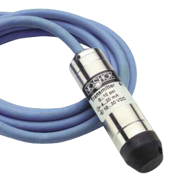 612 Series Submersible Level Transmitter, 0-100 In H2O, 10' Std PUR Cable, Nose Cone, Desiccant Cartridge