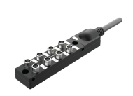 TB-8M8M-3P2-10, Junction Box - Actuator/Sensor, 8-port – M8, 3 pole I/O port with cable homerun