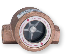 SIGHT FLOW INDICATOR 2" SINGLE WINDOW BRONZE BODY, ABS IMPELLER