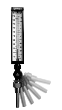 WINTERS TIM INDUSTRIAL 9" THERMOMETER, 6" STEM, VALOX CASE , 0/120 F&C WITH WELL