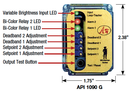 API 1090 G Series DC Input Isolated Alarm, Field Rangeable