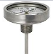 REOTEMP Bimetal Thermometer, 5" Dial Back Connection/Reset, Custom 60" Stem, 3/4"NPT Adapter, -40/160F, High Visibility