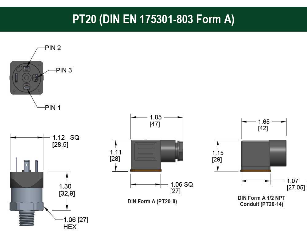PT20 Series General Purpose, Fixed Range Pressure Transmitter