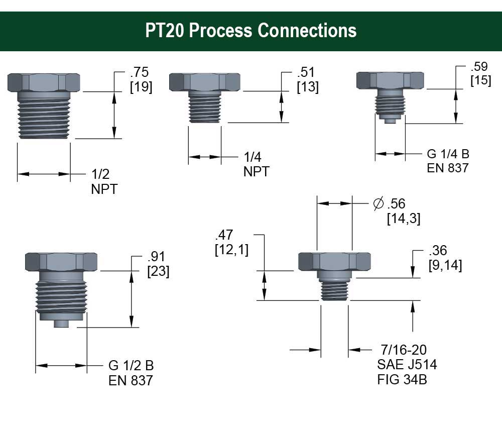 PT20 Series General Purpose, Fixed Range Pressure Transmitter