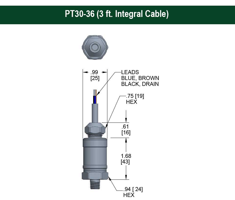 PT30-36 (3 ft. Integral Cable)