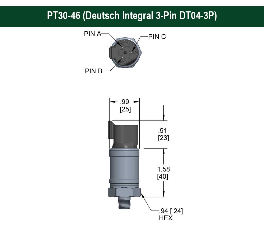 PT30-46 (Deutsch Integral 3-Pin DT04-3P)