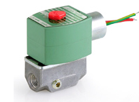 Asco Gas Shut Off Valve, Direct Acting, 2 Way, Normally Closed,Aluminum Body, 3/8"NPT, 24VAC, Open Frame, Spade Terminals