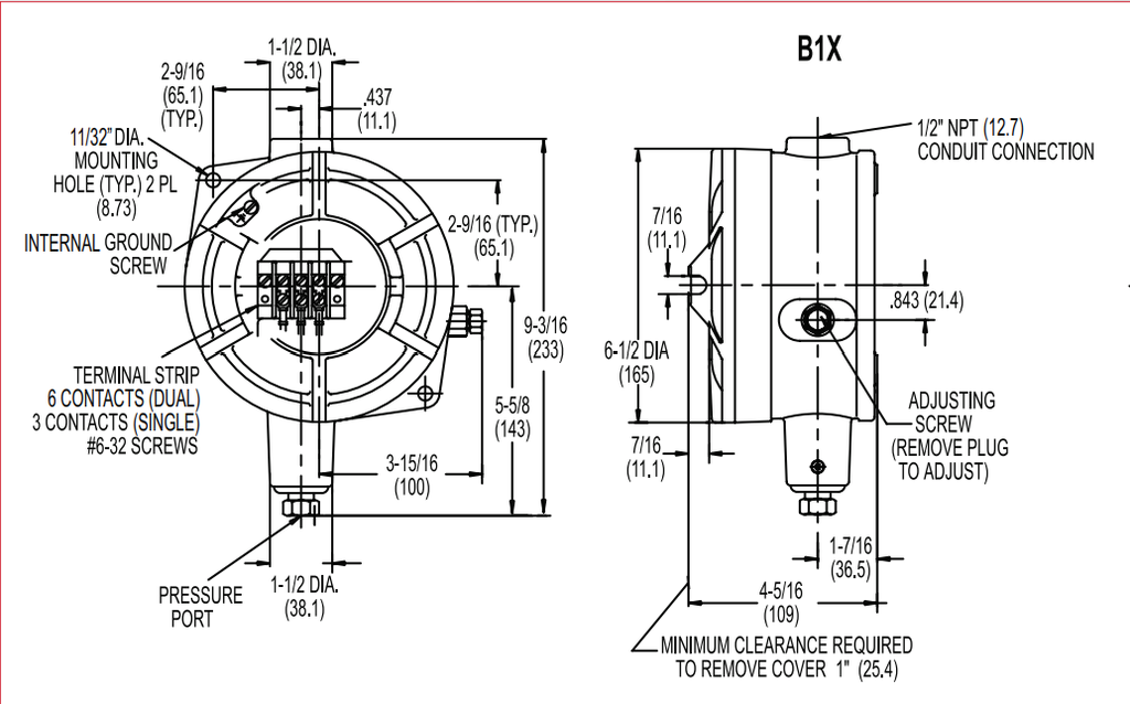 Explosion Proof Bourdon Tube Pressure Switch