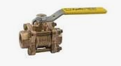 APOLLO 1/2" BRONZE THREADED ENDS 3 PC, FULL PORT BALL VALVE